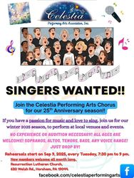 Celestia Performing Arts is looking for singers