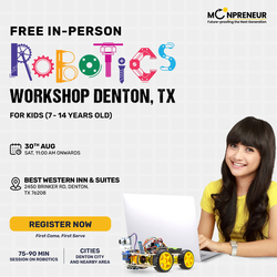 In-Person Free Robotics/Math Workshop for Kids at Denton, TX (7-14)
