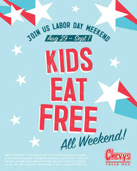 Kids Eat Free at Chevys this Labor Day Weekend