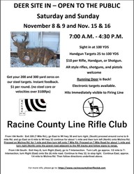 Deer Site In - Open to the Public at Racine County Line Rifle Club
