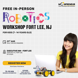 In-Person Free Robotics/Math Workshop for Kids at Fort Lee, NJ (7-14)