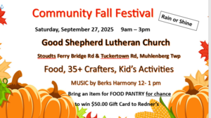 Community Fall Festival Good Shepherd Lutheran Chruch Muhlenberg Township, PA