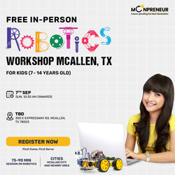In-Person Free Robotics/Math Workshop for Kids at McAllen, TX (7-14)