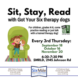 Sit, Stay, Read with Got Your Six Therapy Dogs