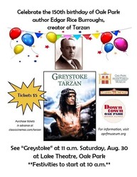 Tarzan creator Edgar Rice Burroughs' 150th birthday celebration