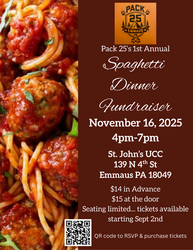 Cub Pack 25 Spaghetti Dinner Fundraiser