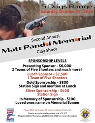 2nd Annual Matt Pandol Clay Shoot