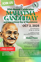 20th Annual Mahatma Gandhi Day & International Day of Nonviolence
