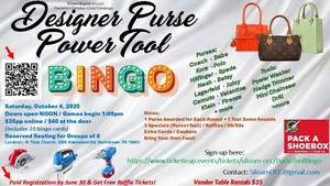 Oct 4th Designer Purse & Power Tool Bingo