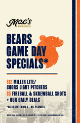Chicago Bears Viewing Parties at Mac’s Wood Grilled
