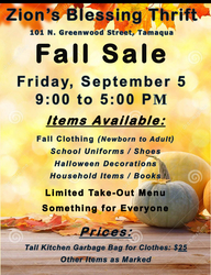 Zion Fall Thrift Sale