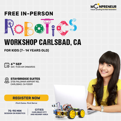 In-Person Free Robotics/Math Workshop for Kids at Carlsbad, CA (7-14)
