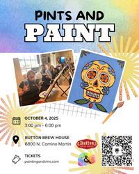 Sugar Skull Paint and Pints at Button Brew House – Traced Canvas