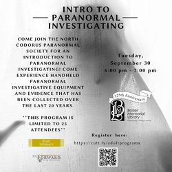 Intro to Paranormal Investigating