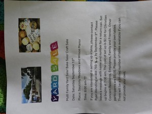 Multifamily Yardsale/Bakesale/Craftshow