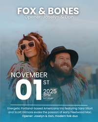 Fox & Bones Concert, with opener: Joselyn & Don