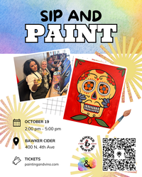 Sugar Skull Paint and Sip at Bawker Cider – Traced Canvas