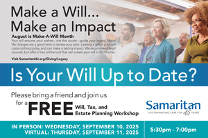 Samaritan Hosting Free Will, Tax & Estate Planning Workshop