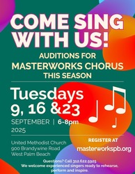 Auditions for the Masterworks Chorus 47th Season 2025-26