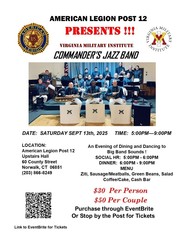 Virginia Military Institute Band and Dinner, September 13th