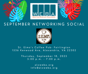 West End Business Association (WEBA) September Networking Social at St. Elmo's Coffee Pub