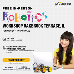 In-Person Free Robotics/Math Workshop for Kids at Oakbrook Terrace, IL (7-14)