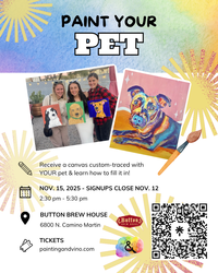 Beginner Paint Your Pet – Includes Custom Traced Canvas!