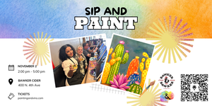 Neon Cacti Paint and Sip at Bawker Cider