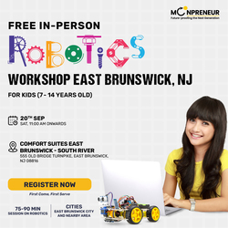 In-Person Free Robotics/Math Workshop for Kids at East Brunswick, NJ  (7-14)