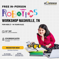 In-Person Free Robotics/Math Workshop for Kids at Nashville, TN  (7-14)