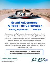 Grand Adventures: A Road Trip Celebration at Juniper Village at Paramus!