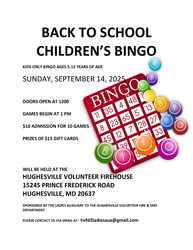 Back to School Children's Bingo