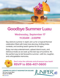 Goodbye Summer Luau at Juniper Village at Washington Square!