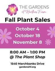 Fall Plant Sale at The Gardens at Heather Farm - October 4, 8:00 AM - 1:00 PM