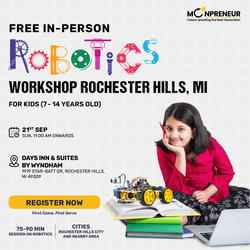 In-Person Free Robotics/Math Workshop for Kids at Rochester Hills, MI  (7-14)