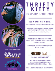 PURRR Adoption + Sanctuary and Abandoned Pet Rescue Hosts Thrifty Kitty Pop-Up Boutique