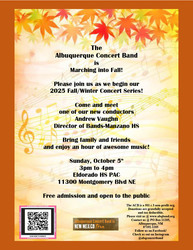 Albuquerque Concert Band Begins Fall/Winter Concert Series!