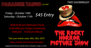 Rocky Horror Picture Show 50th Anniversary: Virgin Ceremony, Props, Drinks & Snacks Included