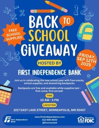 First Independence Bank Twin Cities hosts back to school giveaway September 12
