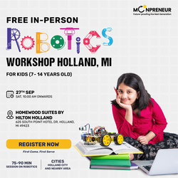 In-Person Free Robotics/Math Workshop for Kids at Holland, MI (7-14)