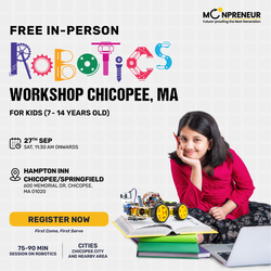In-Person Free Robotics/Math Workshop for Kids at Chicopee, MA (7-14)