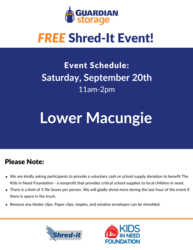 Guardian Storage 2025 Free Fall Shred It Event