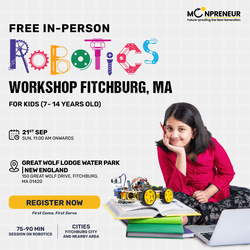 In-Person Free Robotics/Math Workshop for Kids at Fitchburg, MA (7-14)