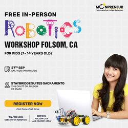 In-Person Free Robotics/Math Workshop for Kids at Folsom, CA (7-14)