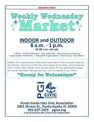 WEEKLY~WEDNESDAY~MARKET  8 a.m. to. 1 p.m., 2001 Shreve Street, Punta Gorda