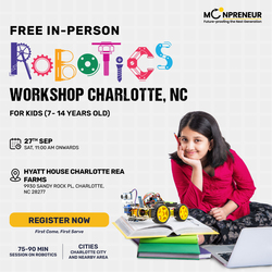 In-Person Free Robotics/Math Workshop for Kids at Charlotte, NC (7-14)