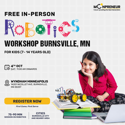 In-Person Free Robotics/Math Workshop for Kids at Burnsville, MN (7-14)