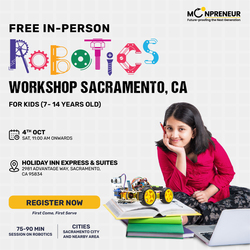 In-Person Free Robotics/Math Workshop for Kids at Sacramento, CA (7-14)