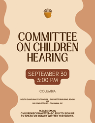Fall Public Hearing on Children’s Issues