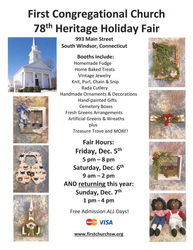 First Congregational Church 78th Heritage Holiday Fair